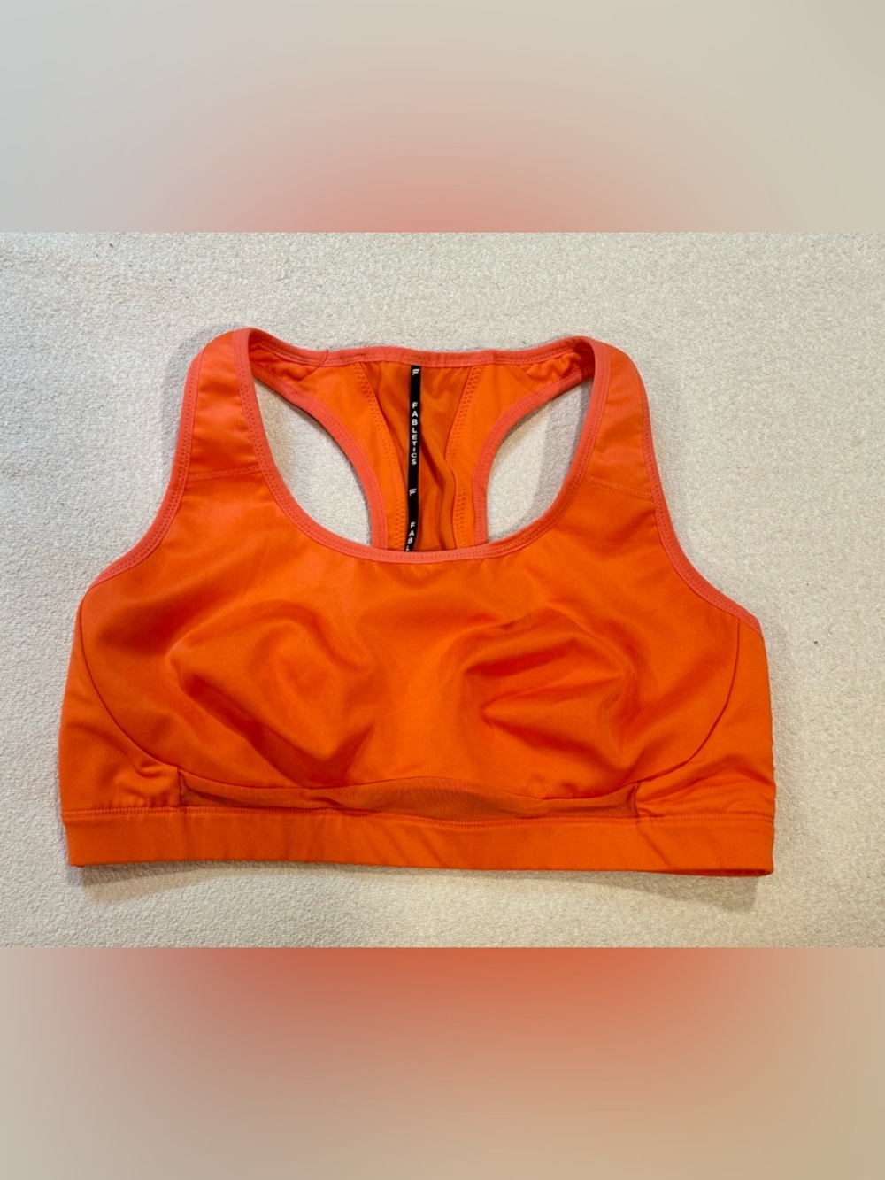 Fabletics Bright Orange Racerback Sports Bra XL